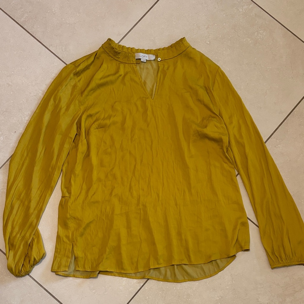 LOFT Elegant Mustard Blouse